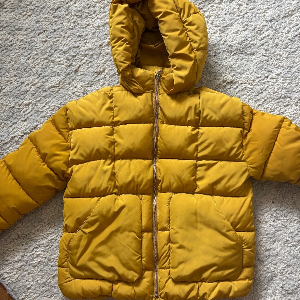 Zara kids Puffer Outerwear Puffy Coat Jacket Yellow Unisex boys girls size 10